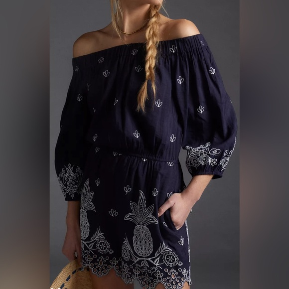 Farm Rio Jackie Embroidered Shorts Romper Size Small - Picture 2 of 14